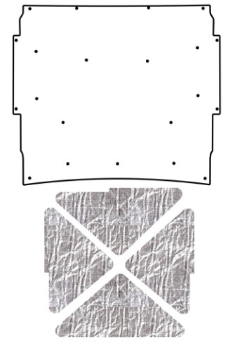 1966-67 Chevrolet Nova AcoustiHood Cover Kit by QuietRide Solutions - Includes Heatshield Panels, Mounting Pins, Adhesive, Seam Tape, and Instructions